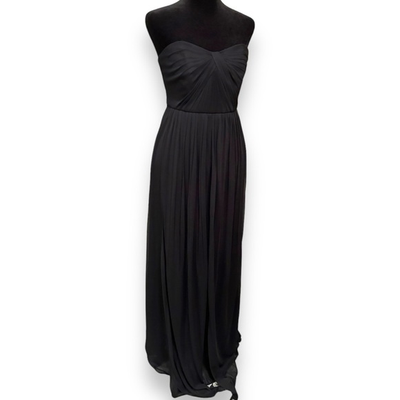David’s Bridal Elegant Black Strapless Formal Empire Waist Maxi Dress - Picture 14 of 15